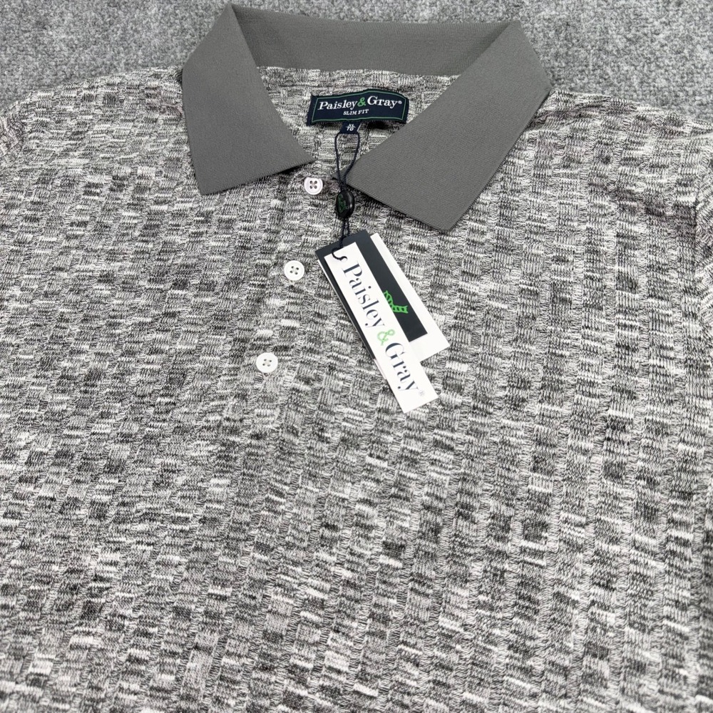 Paisley & Gray Polo Shirt Mens Extra Large Greyhound Slim FIt Golf $90‎ MSRP NEW